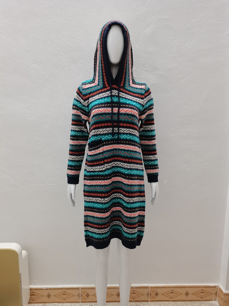 Vintage Women Sweater Hoodies Dress